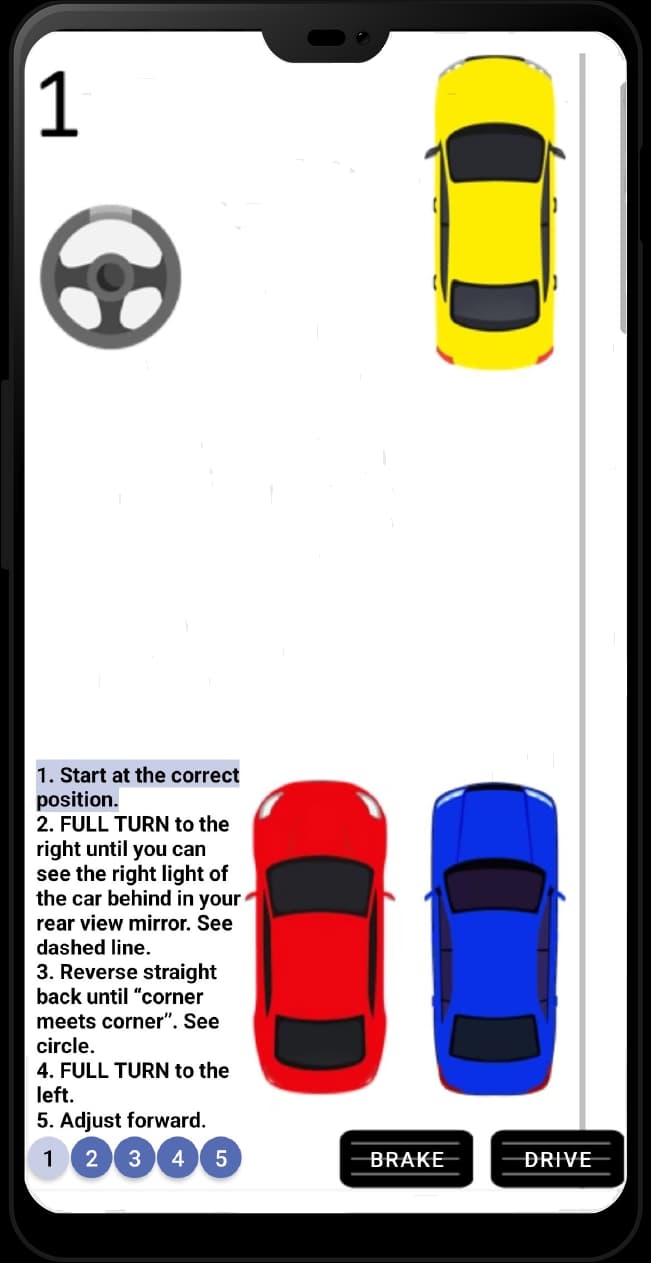 Parallel Parking App on a smartphone